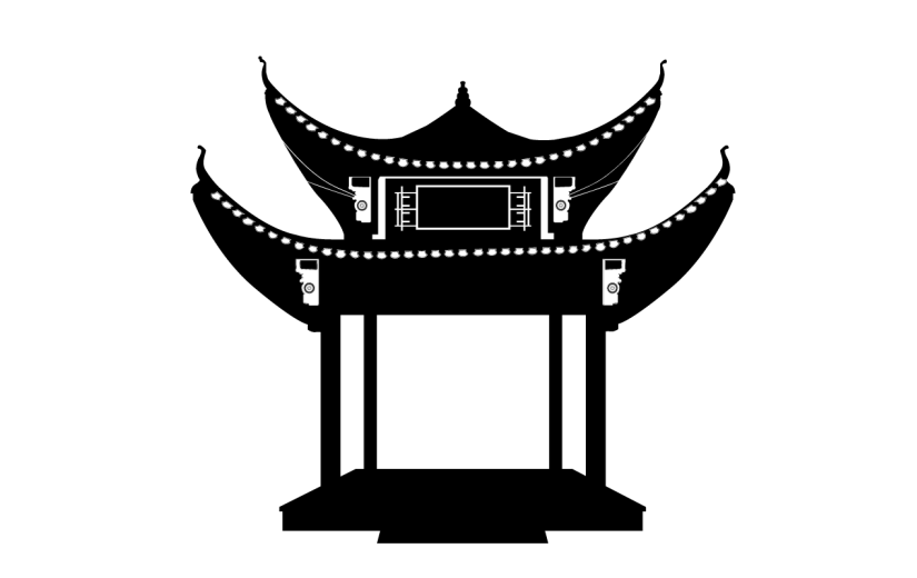 矢量凉亭元素建筑贴纸10