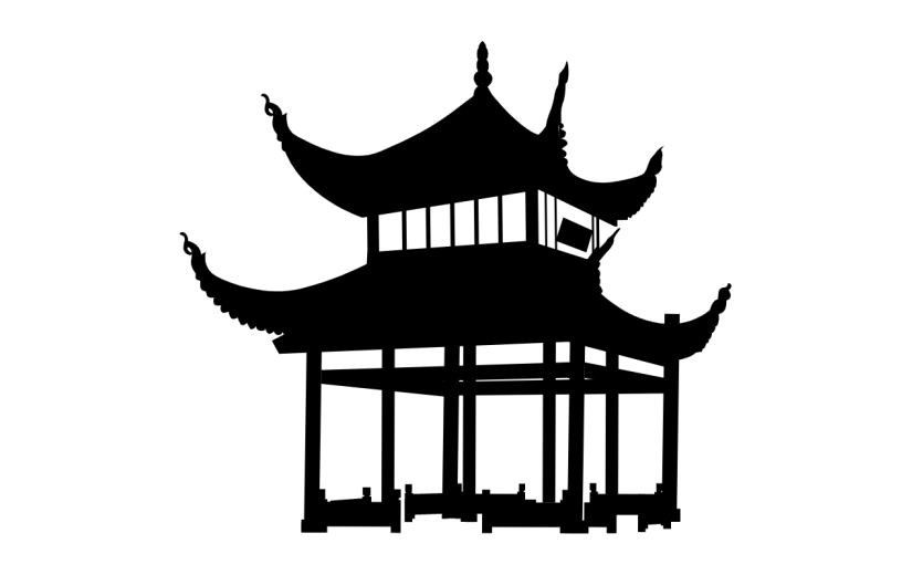 矢量凉亭元素建筑贴纸6