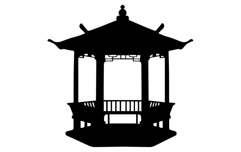 矢量凉亭元素建筑贴纸1