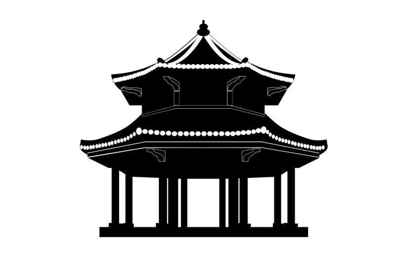 矢量凉亭元素建筑贴纸5