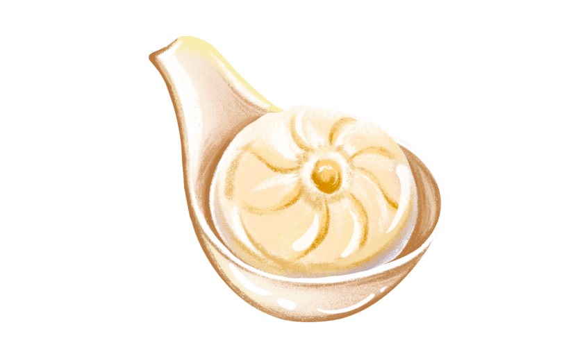 工笔画风-食物元素-包子