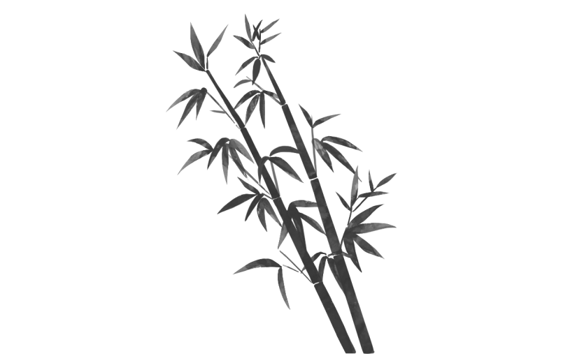 中国风-水墨竹叶植物元素贴纸10