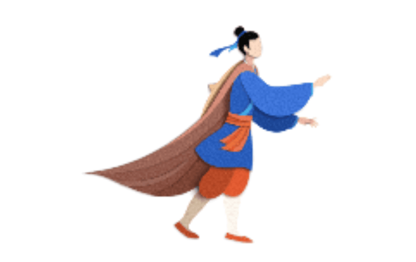 牛郎中国风手绘动态贴纸