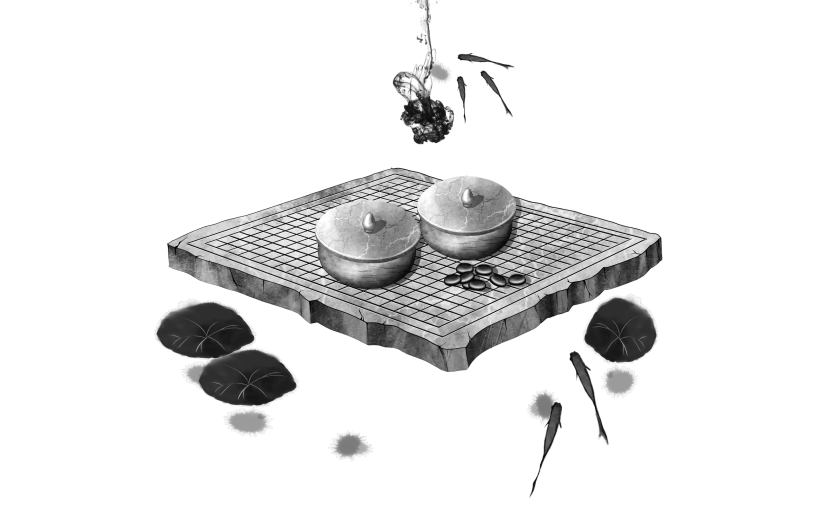 水墨风-棋盘元素贴纸-棋盘