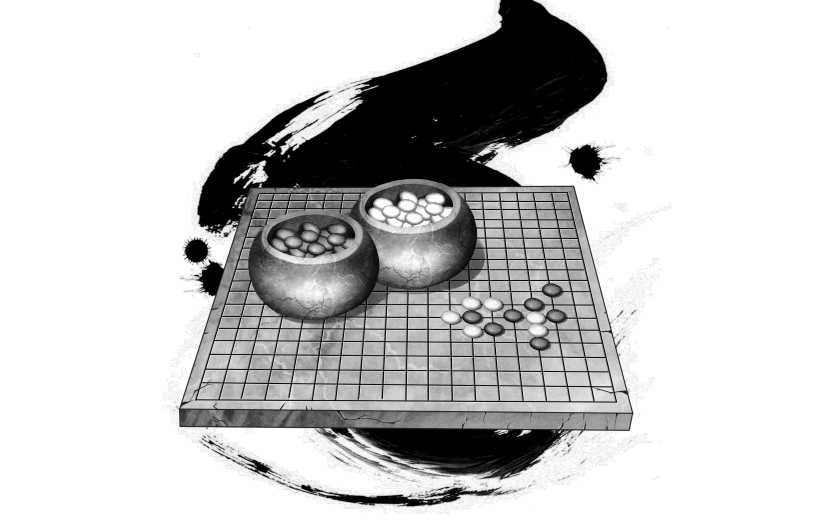 水墨风-棋盘元素贴纸-棋盘