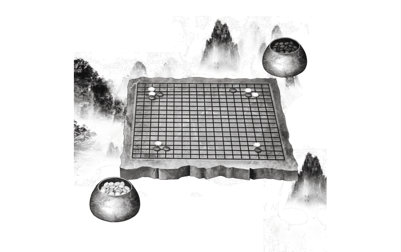 水墨风-棋盘元素贴纸-棋盘