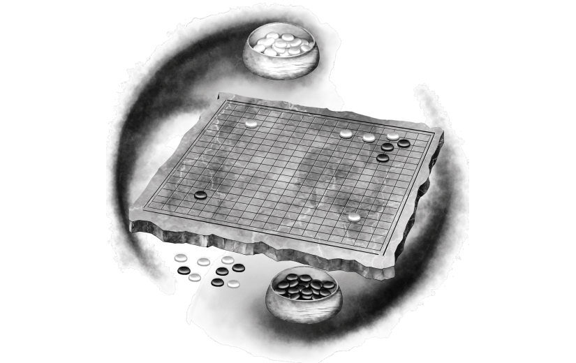 水墨风-棋盘元素贴纸-棋盘