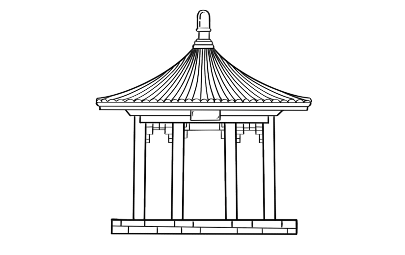 手绘-线条中式建筑元素