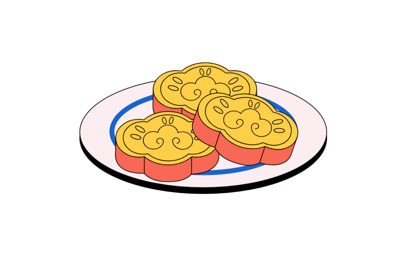扁平-孟菲斯风元素-SVG-月饼