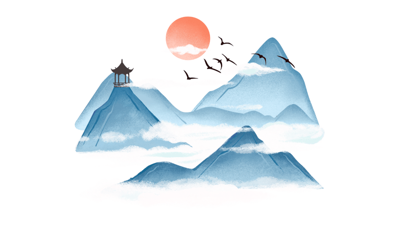 中国风-云雾山峰场景1