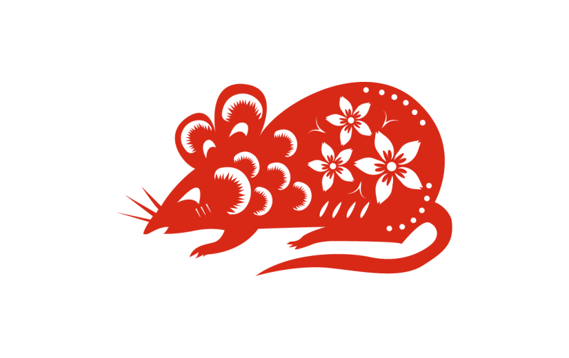 中国风剪纸十二生肖鼠