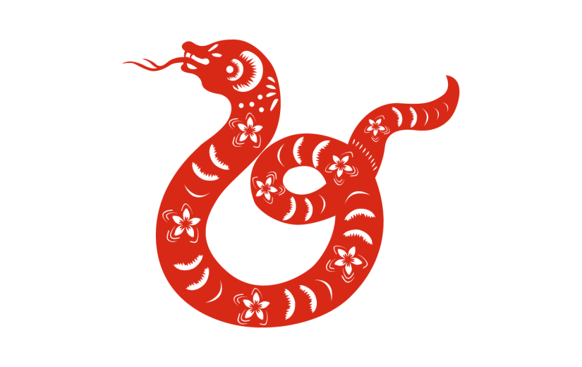 中国风剪纸十二生肖蛇