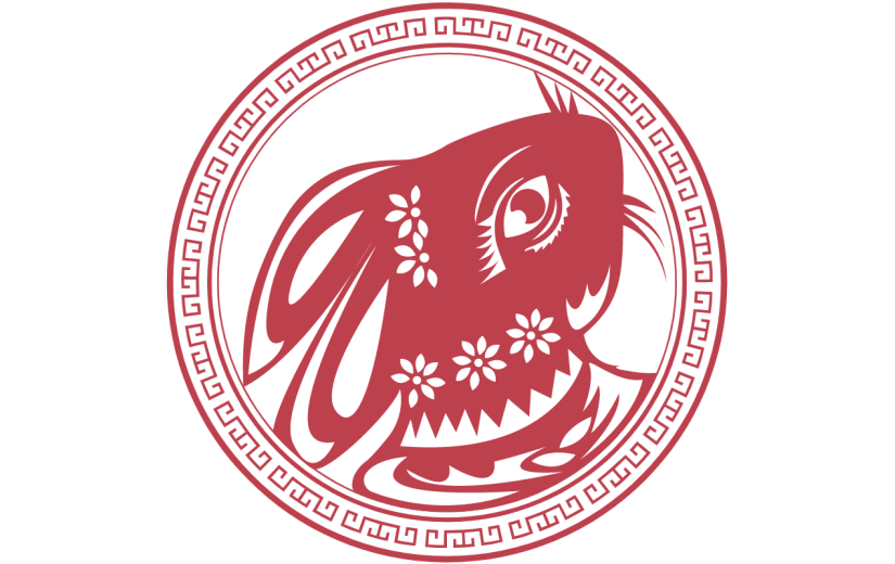 中国风春节兔子元素贴纸
