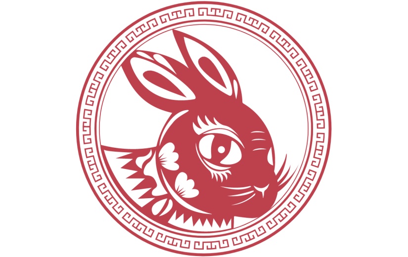 中国风春节兔子元素贴纸