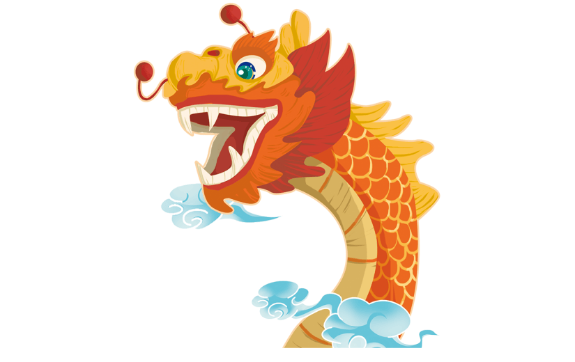 龙年春节新年过年新春生肖龙元素