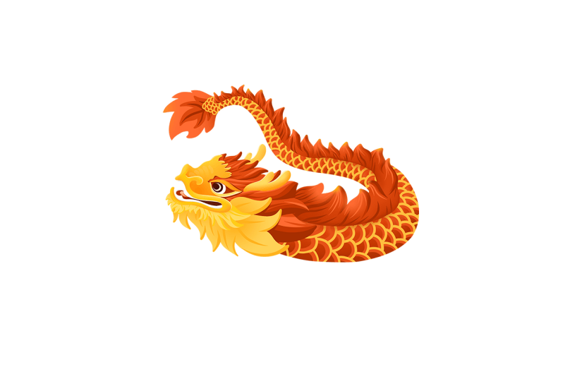 龙年春节新年过年新春生肖龙元素