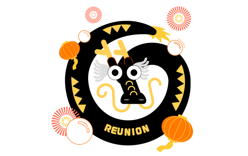 龙年春节元宵节插画可爱龙元素