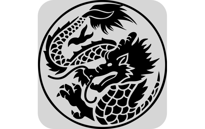 中国风龙纹图案传统图腾元素贴纸