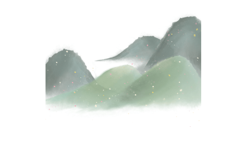 清明节装饰贴纸-山