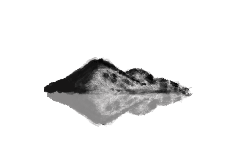 水墨风自然元素山贴纸1