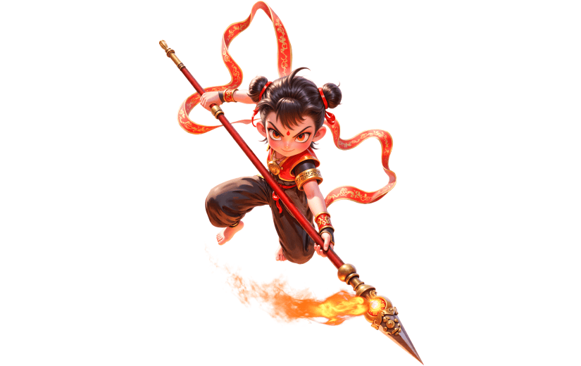 网络热点哪吒插画人物元素aigc贴纸