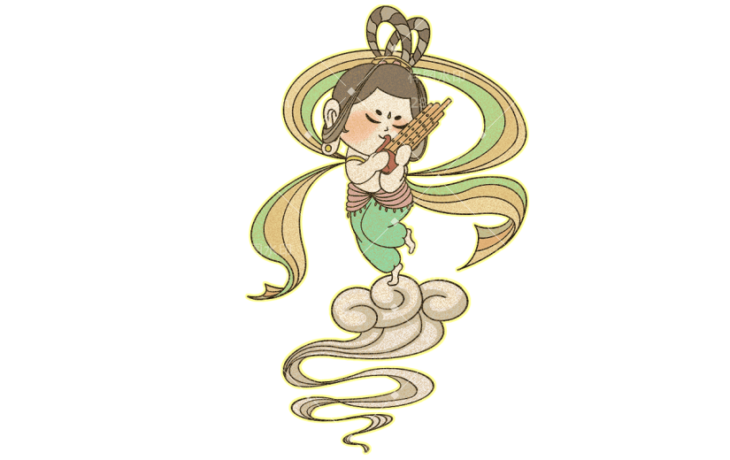 Q版壁画风-飞天仙女人物