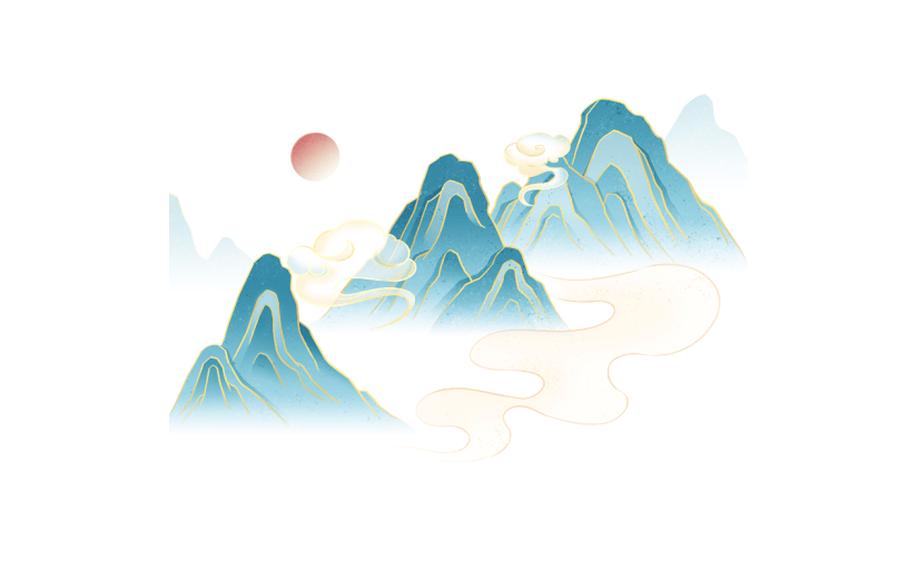 通用中式中国风国潮山水元素