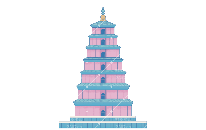 中国风-传统建筑元素插画5