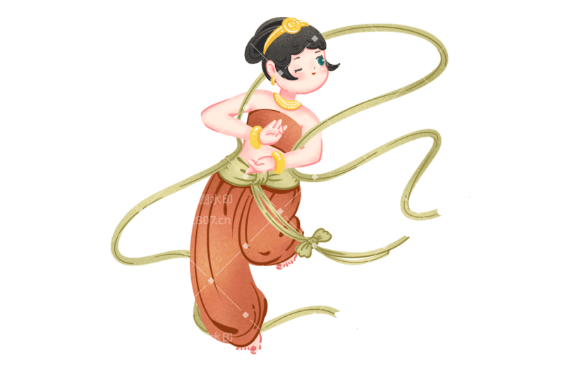 手绘-中国风Q版飞天仙女人物插画10