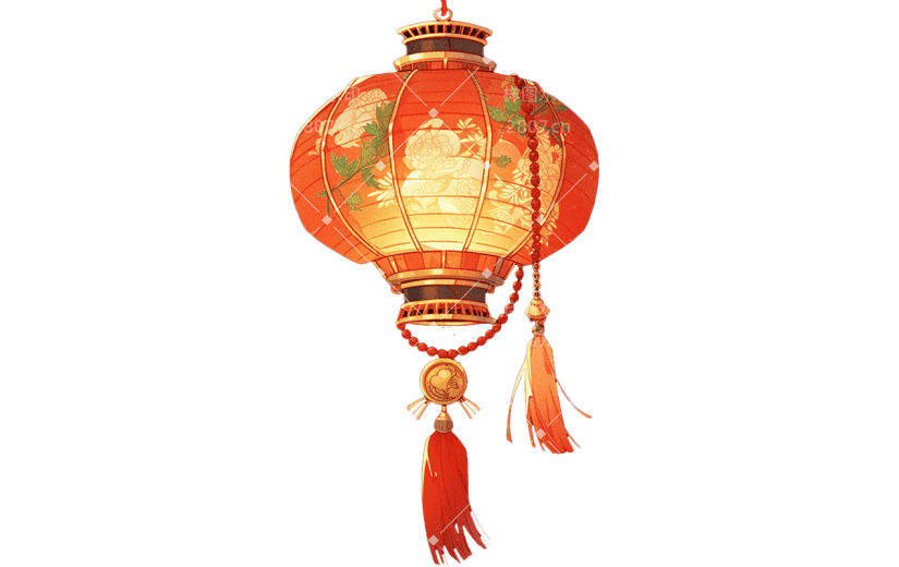 中国风红色灯笼贴纸