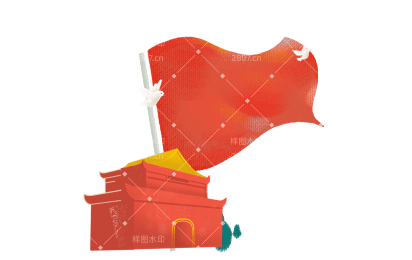 手绘-国庆节元素贴纸