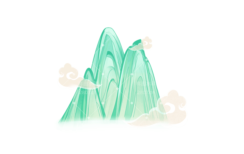 中国风山元素贴纸