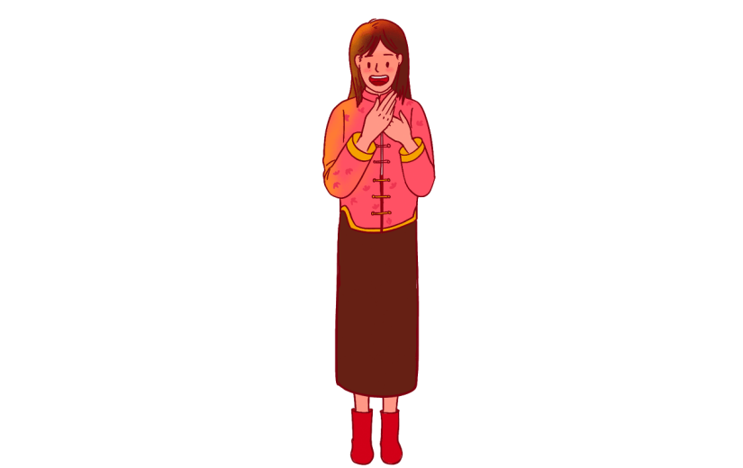 中国风春节女性元素贴纸