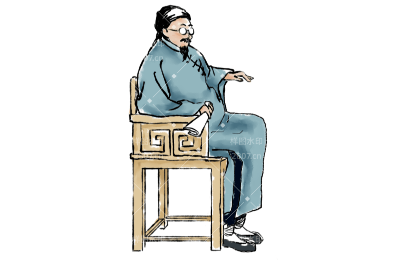 中国风教师节男性元素贴纸