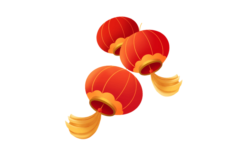 卡通感春节灯笼元素贴纸
