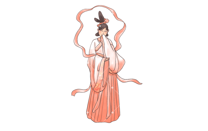 手绘-七夕卡通人物-织女