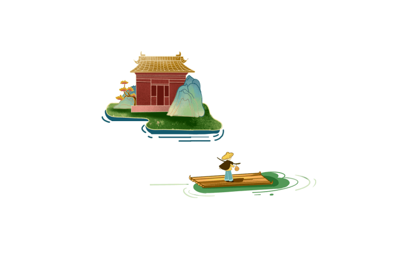 中国风端午节房子元素贴纸