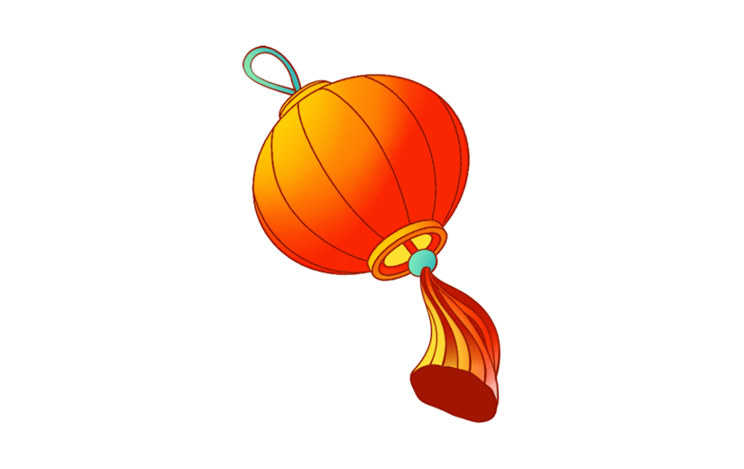 中国风春节灯笼元素贴纸