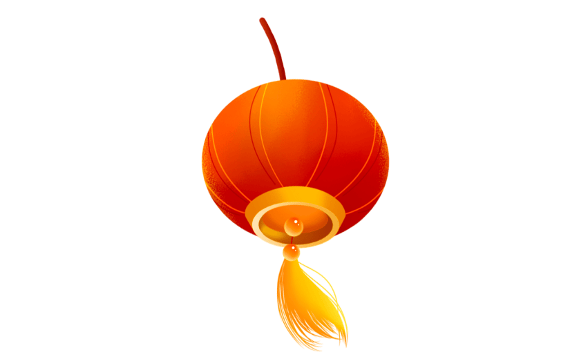 卡通感春节灯笼元素贴纸