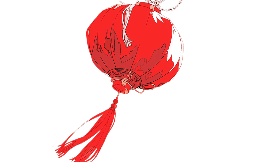 中国风红色灯笼贴纸