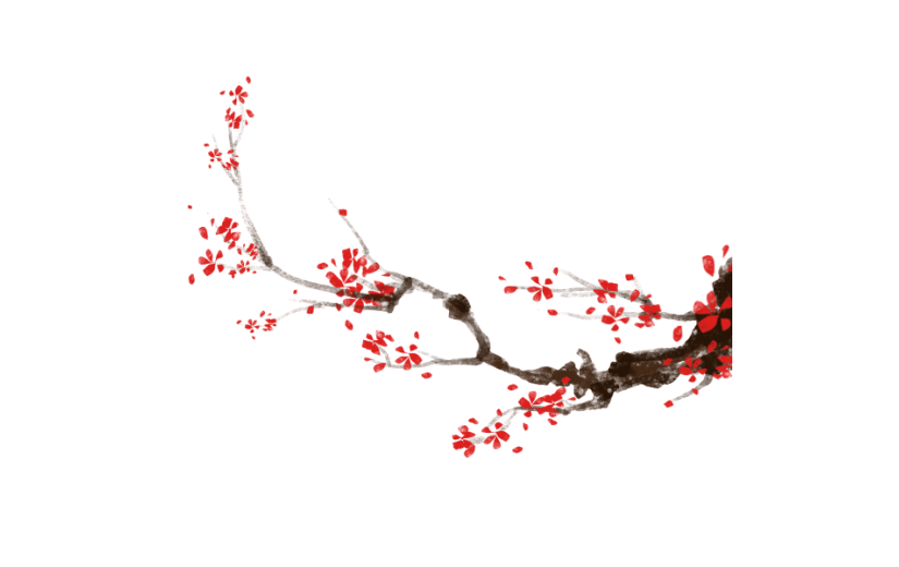 梅花红梅花枝腊梅