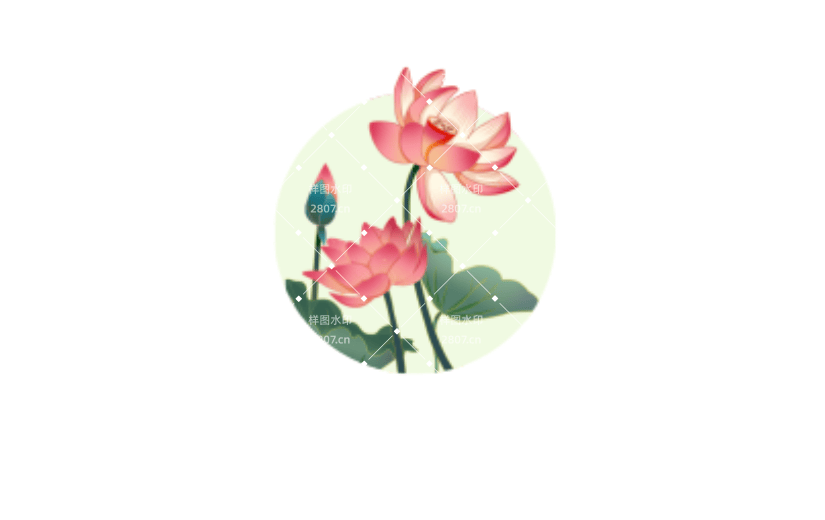 荷花工笔国画元素