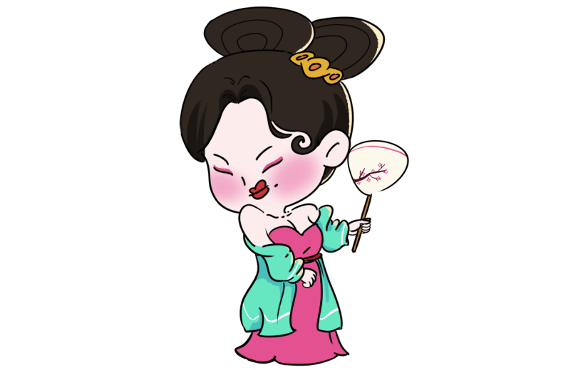 手绘Q版王婆水浒传元素贴纸