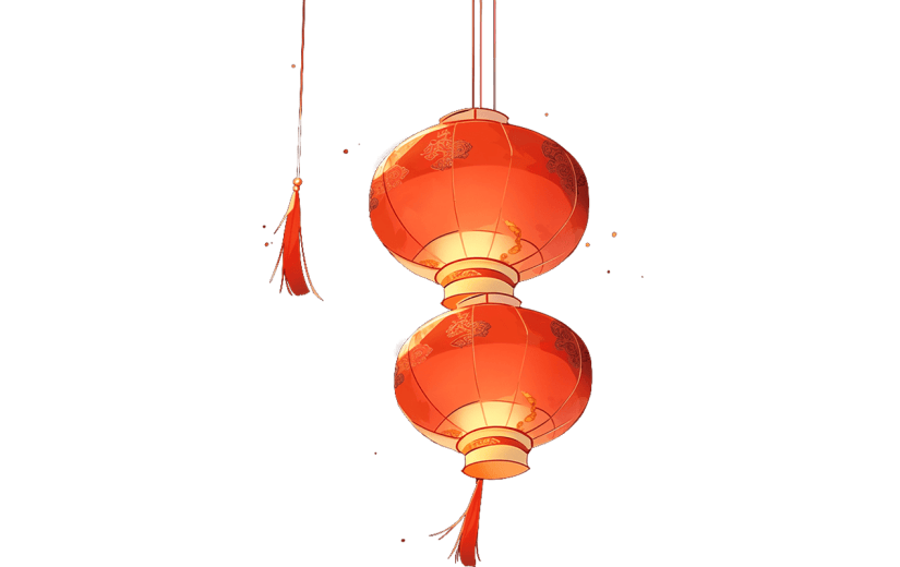 中国风红色灯笼贴纸