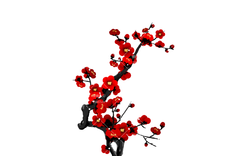 简约手绘中国风梅花元素