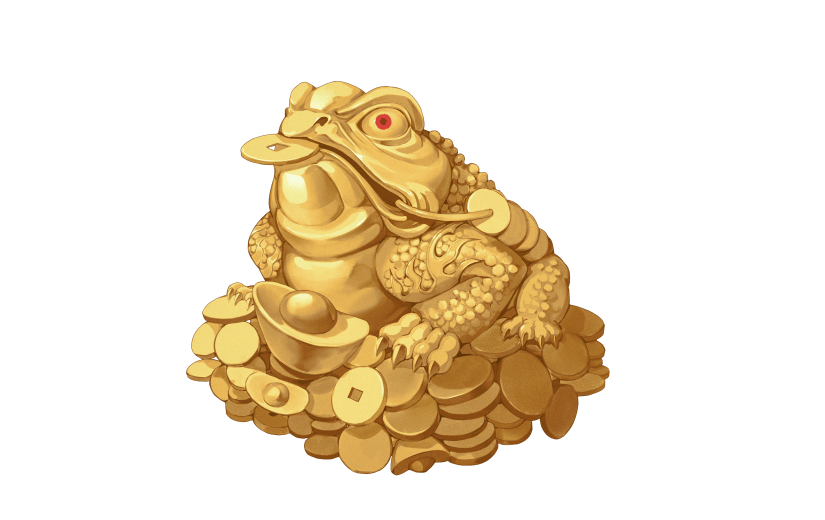中国风-金色国潮动物元素-三足金蟾