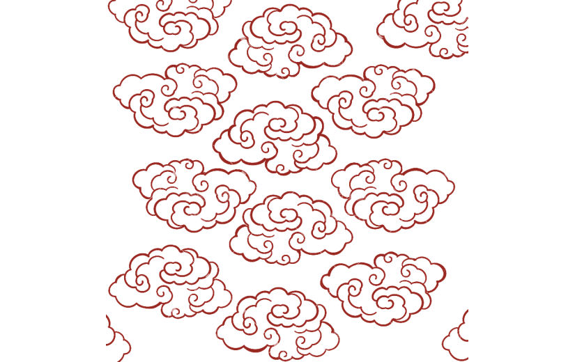 祥云元素线条贴纸