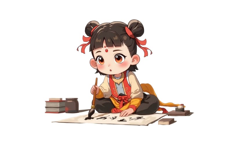 哪吒教育培训插画AIGC