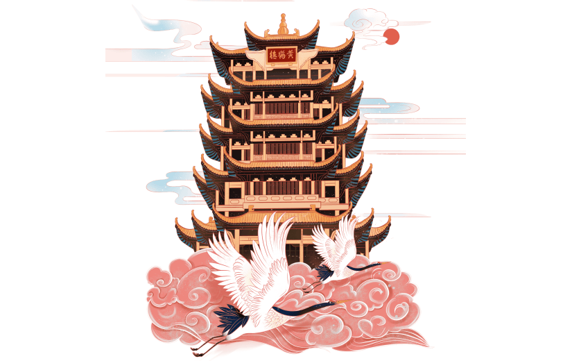 中国风建筑贴纸-塔