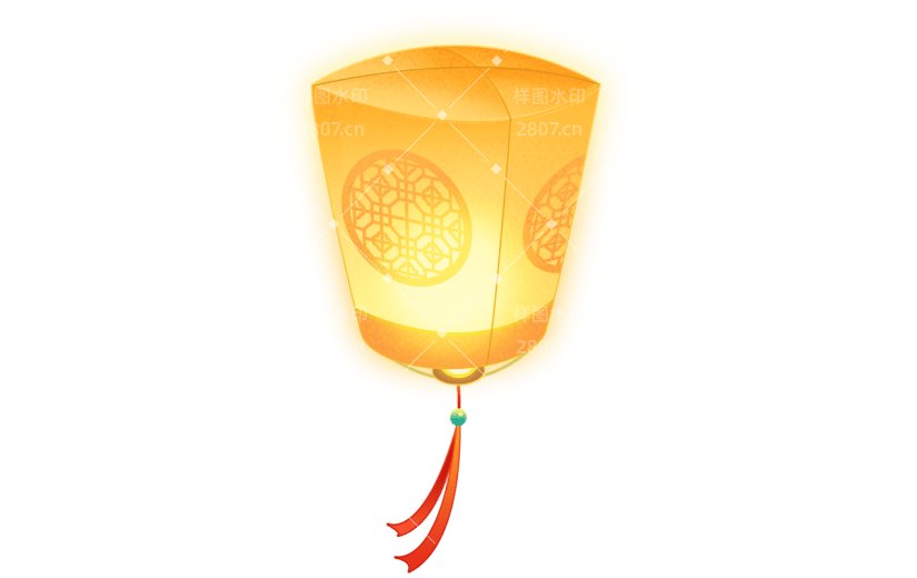 中元节灯笼元素贴纸
